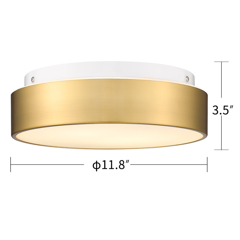 Wrought Studio 2 Light 12'' Simple Drum Flush Mount & Reviews Wayfair